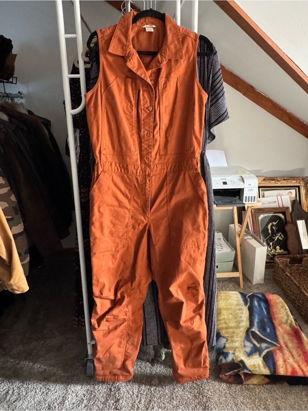 Duluth sleeveless coveralls s small in Spice colorway